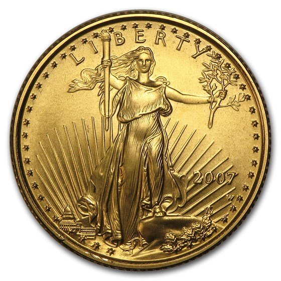 2007-W 1/4 oz Burnished American Gold Eagle (w/Box & COA)