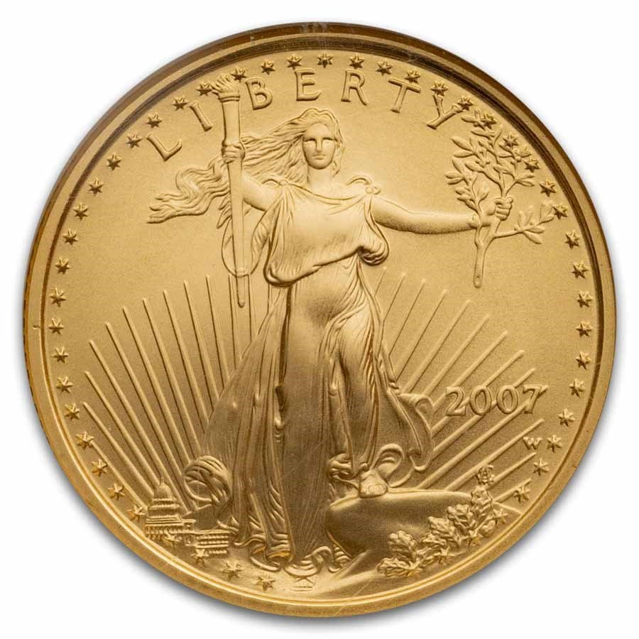 2007-W 1/4 oz Burnished Gold Eagle MS/SP-70 NGC (Early Release)