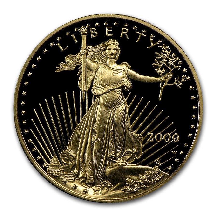 2000-W 1/4 oz Proof American Gold Eagle (w/Box & COA)