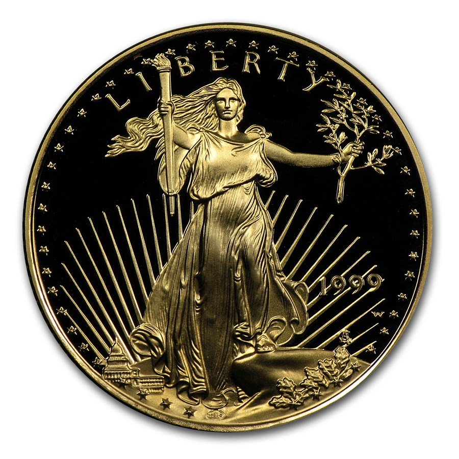 1999-W 1/4 oz Proof American Gold Eagle (w/Box & COA)