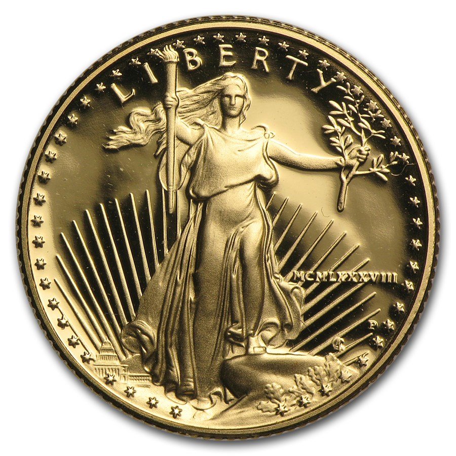 1988-P 1/4 oz Proof American Gold Eagle (w/Box & COA)