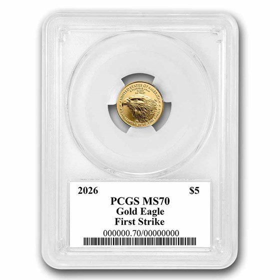 2026 1/10 oz American Gold Eagle MS-70 PCGS (FirstStrike®, Black)