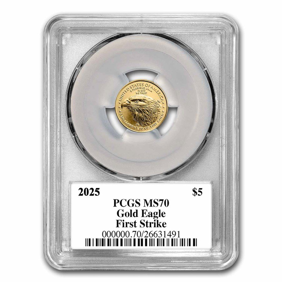 2025 1/10 oz American Gold Eagle MS-70 PCGS (FirstStrike®, Black)