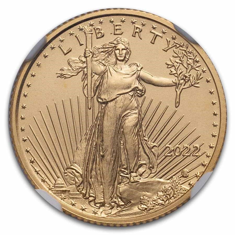 2022 1/10 oz American Gold Eagle MS-70 NGC