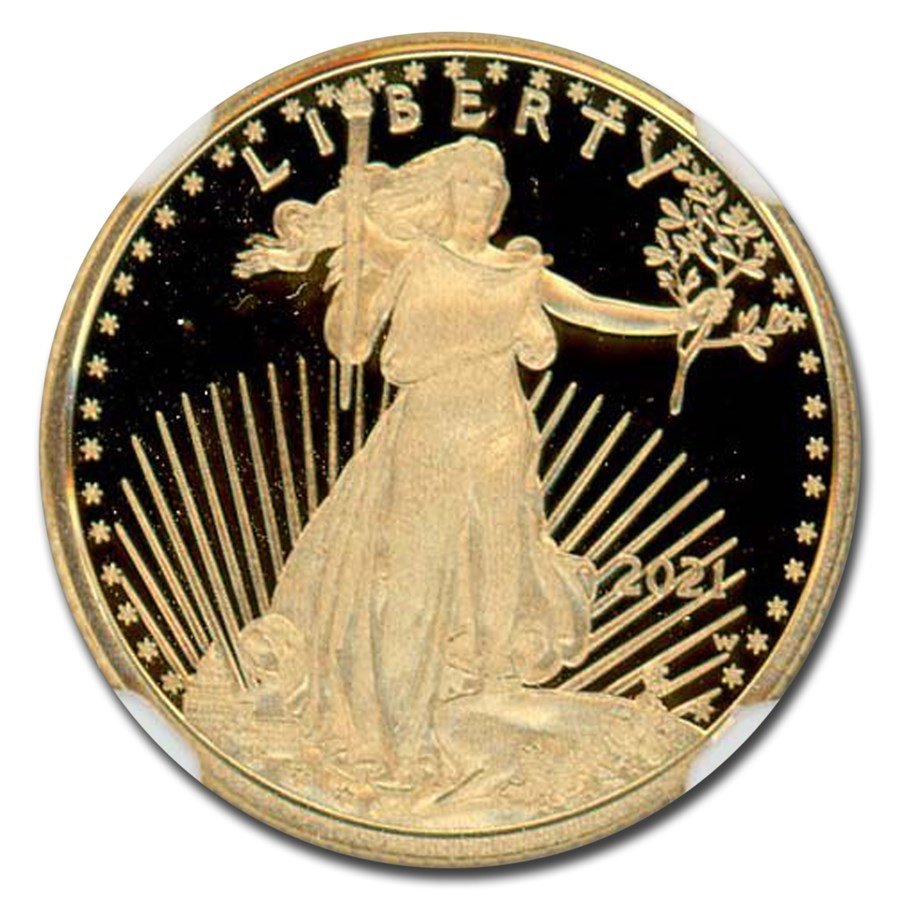 2021-W 1/10 oz Proof Gold Eagle (Type 1) PF-70 NGC (Everhart)