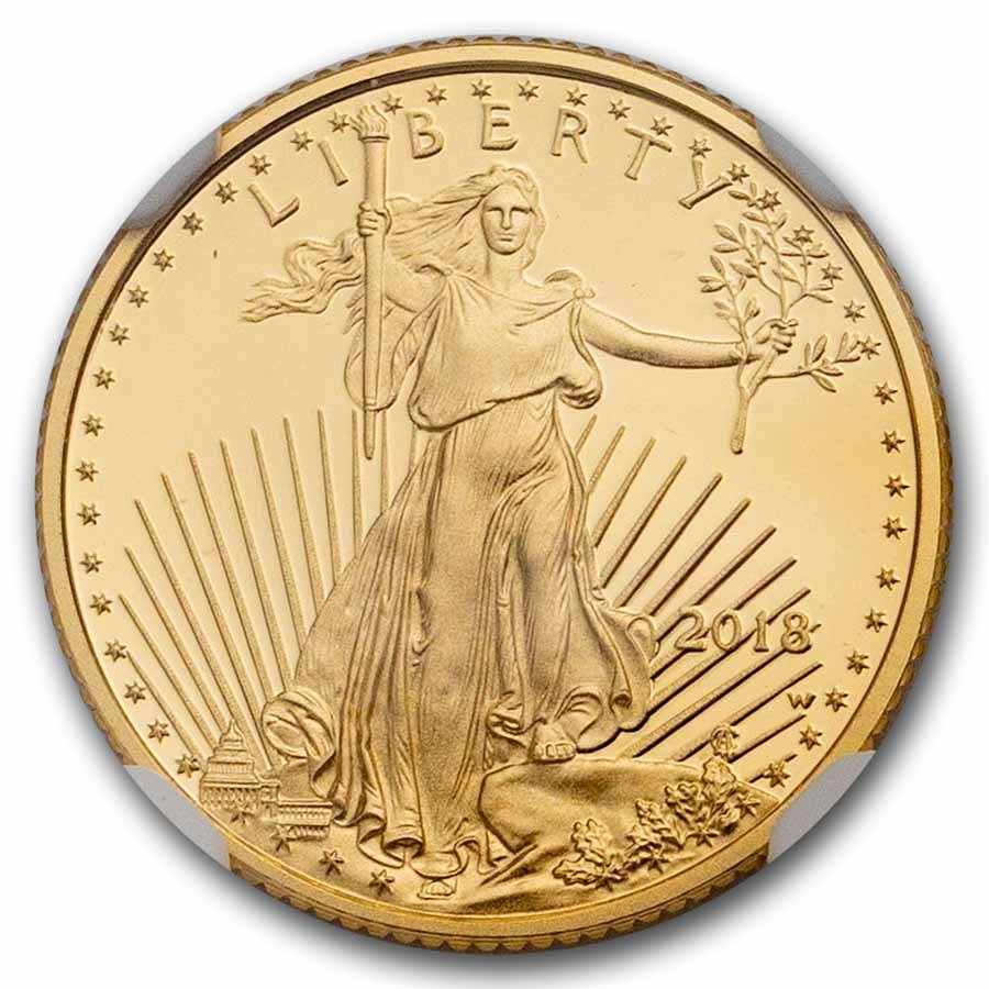 2018-W 1/10 oz Proof American Gold Eagle PF-70 NGC