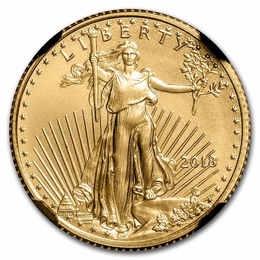 2018 1/10 oz American Gold Eagle MS-70 NGC (FDI)