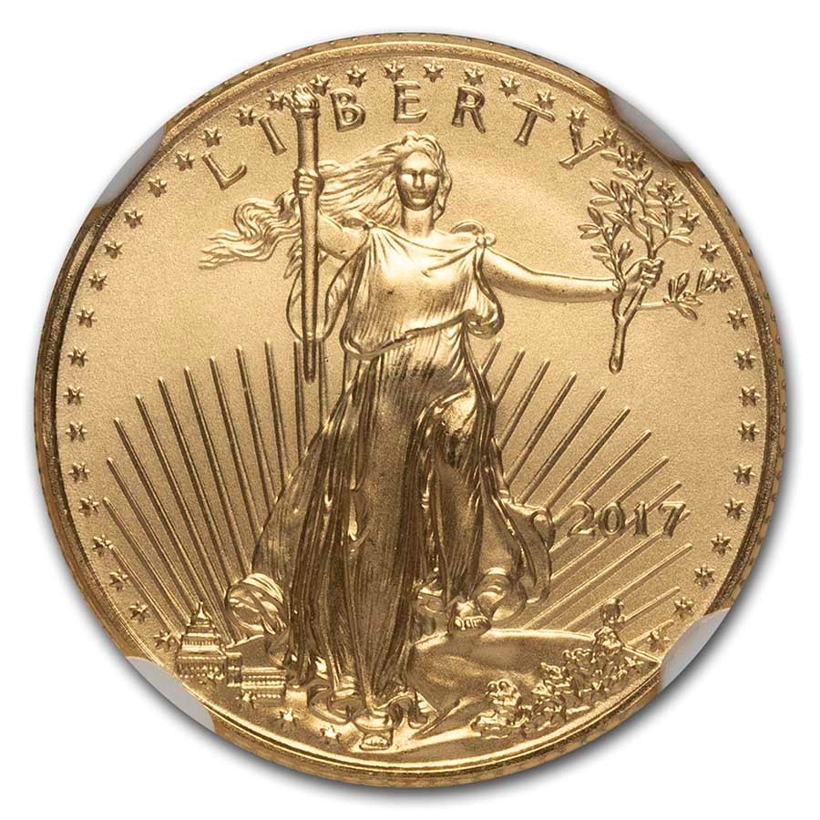 2017 1/10 oz American Gold Eagle MS-70 NGC (Eagle Label)