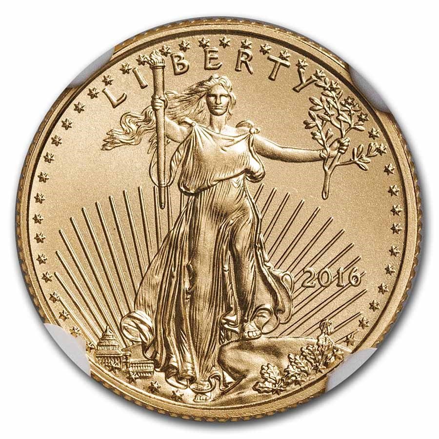 2016 1/10 oz American Gold Eagle MS-70 NGC