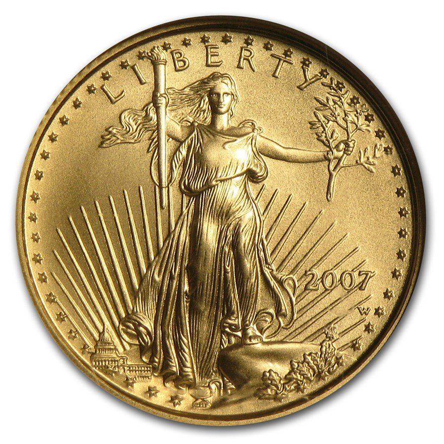 2007-W 1/10 oz Burnished American Gold Eagle MS-70 NGC (ER)