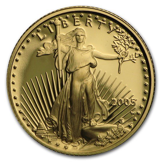 2005-W 1/10 oz Proof American Gold Eagle (w/Box & COA)