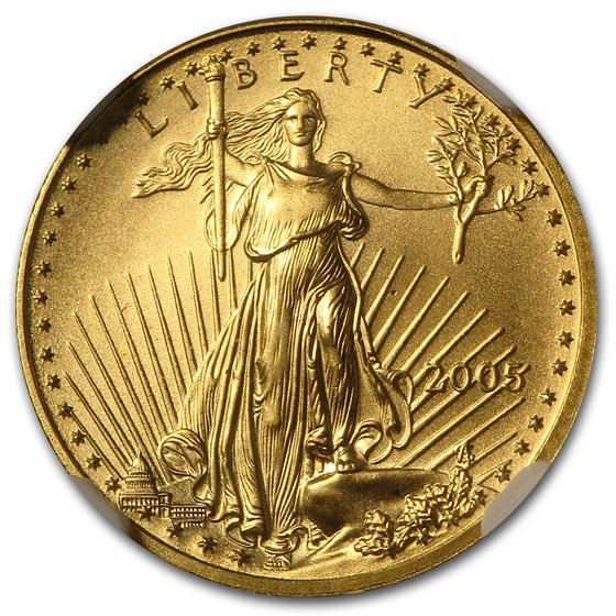 2005 1/10 oz American Gold Eagle MS-69 NGC
