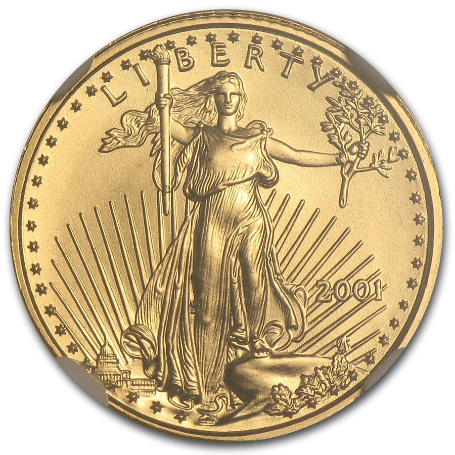 2001 1/10 oz American Gold Eagle MS-69 NGC