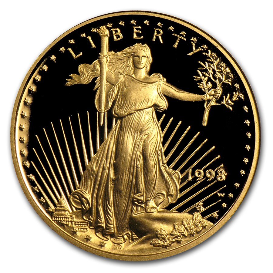 1998-W 1/10 oz Proof American Gold Eagle (w/Box & COA)