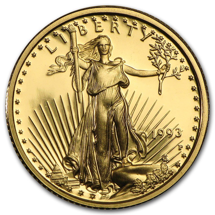 1993-P 1/10 oz Proof American Gold Eagle (w/Box & COA)