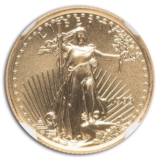 1993 1/10 oz American Gold Eagle MS-70 NGC (Moy)