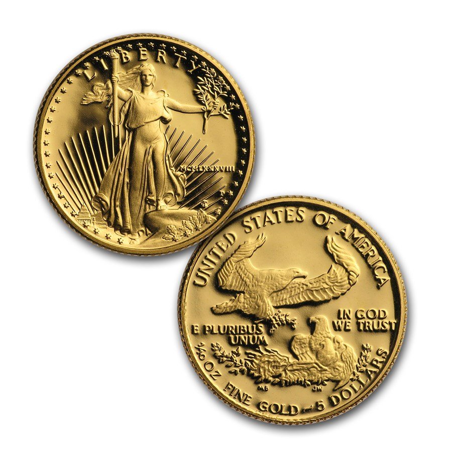 1988-P 1/10 oz Proof American Gold Eagle (w/Box & COA)