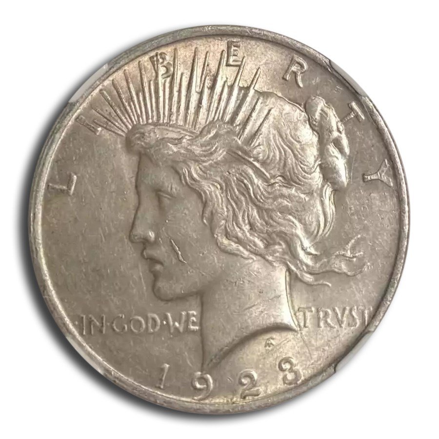 1923 Peace Dollar AU-53 NGC (VAM-1D Whisker Cheek EDS, Top-50)