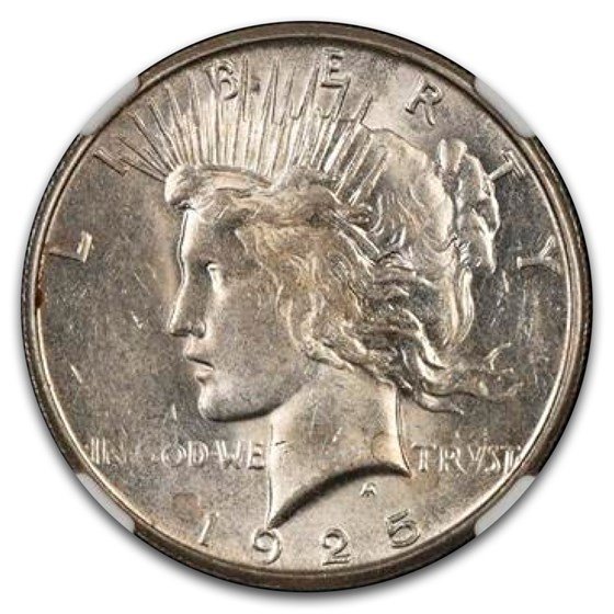 1925-S Peace Dollar AU-58 NGC