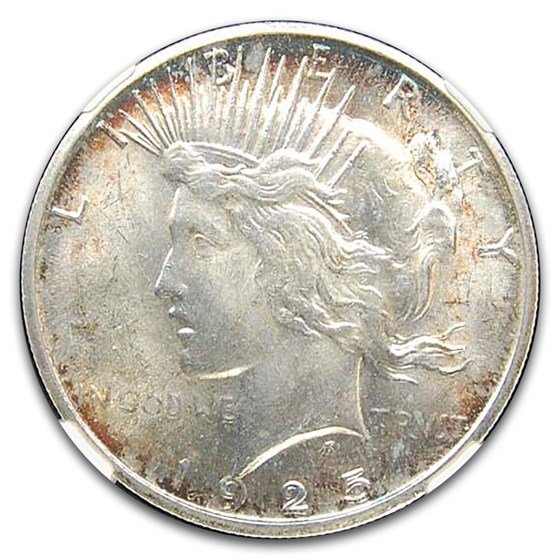 1925-S Peace Dollar MS-64 NGC (Obverse/Reverse Toning)