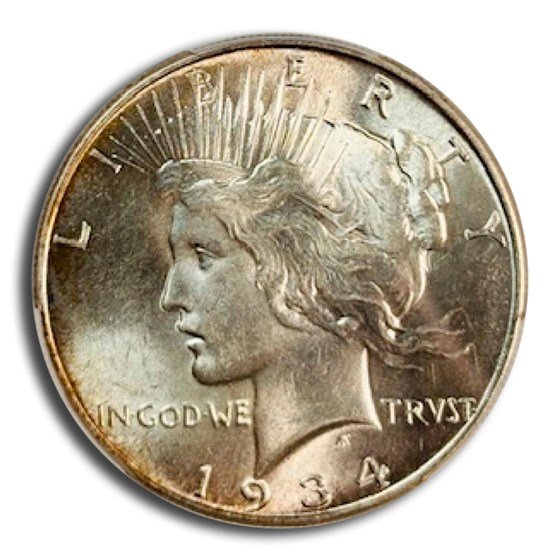 1934 Peace Dollar MS-62 PCGS