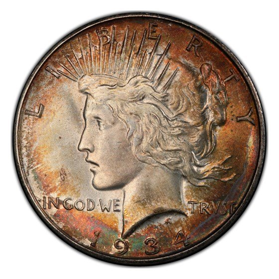 1934-D Peace Dollar MS-66+ PCGS (Toned)