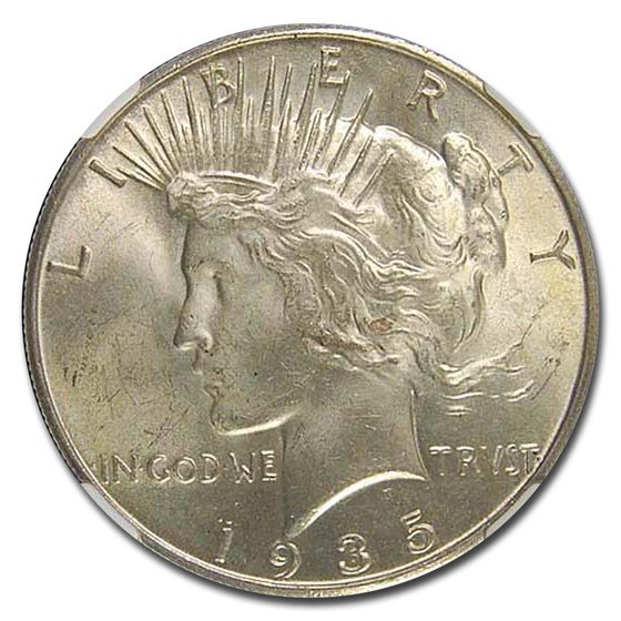 1935-S Peace Dollar MS-64+ NGC