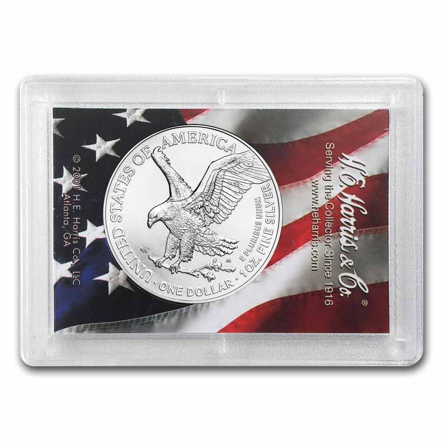 2025 1 oz Silver Eagle - w/Harris Holder, American Flag & Eagle