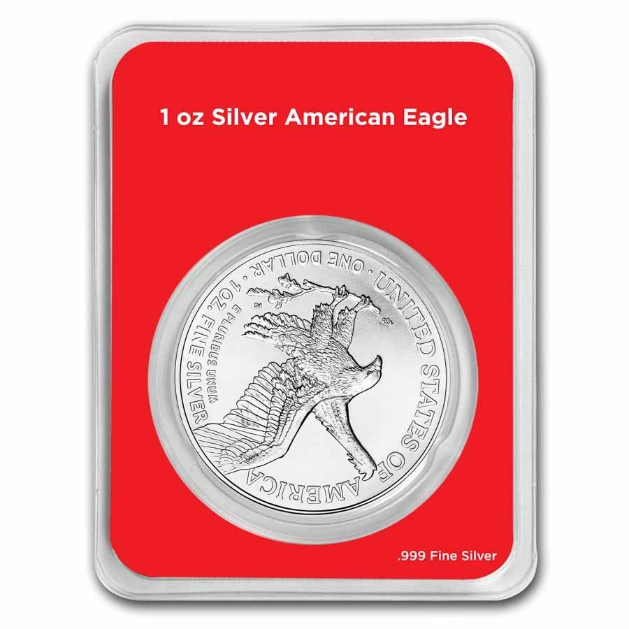 2025 1 oz Silver Eagle - w/Stars & Stripes Burst Card, In TEP