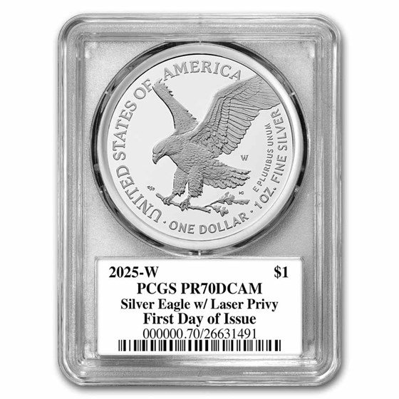 2025-W Proof Silver American Eagle PR-70 PCGS (Laser, FDI, Black)