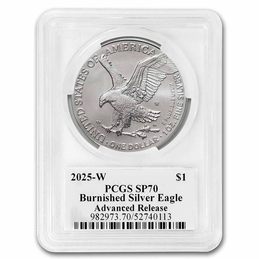 2025-W Burnished Silver Eagle SP-70 PCGS (AR, Damstra)