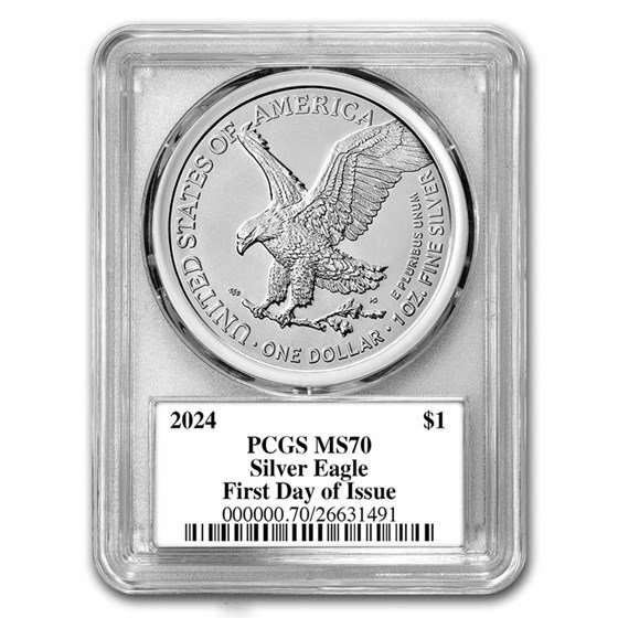2024 American Silver Eagle MS-70 PCGS (FDI, Black Label)
