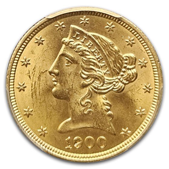 1900 $5 Liberty Gold Half Eagle