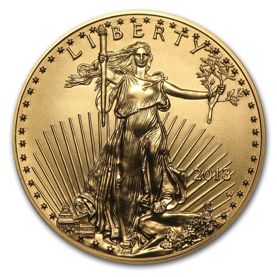 2013-W 1 oz Burnished Gold Eagle (w/Box & COA)