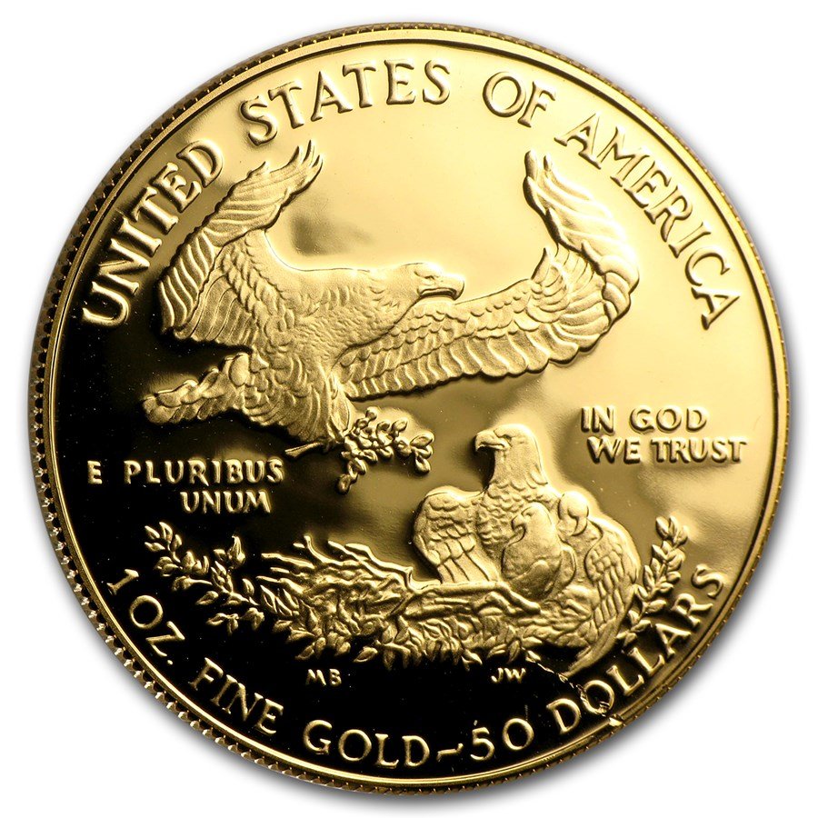 1990-W 1 oz Proof American Gold Eagle (w/Box & COA)