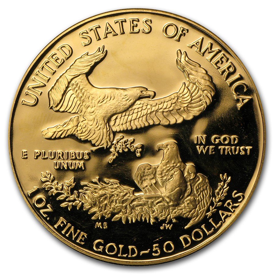 1987-W 1 oz Proof American Gold Eagle (w/Box & COA)