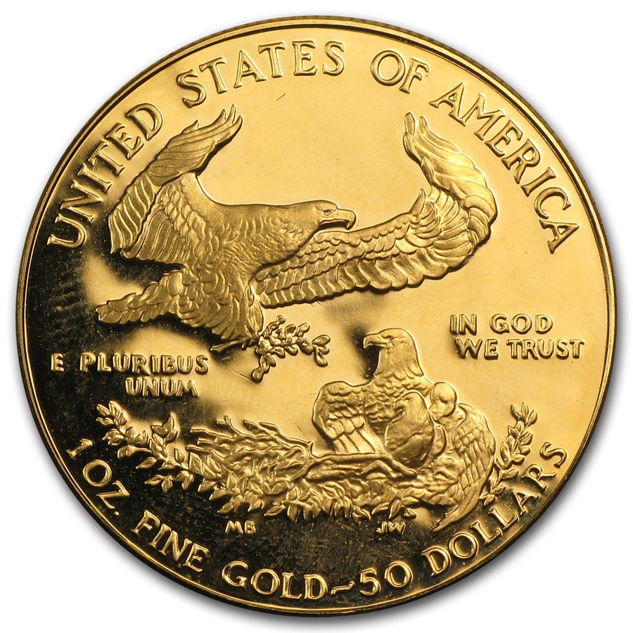 1986-W 1 oz Proof American Gold Eagle (w/Box & COA)
