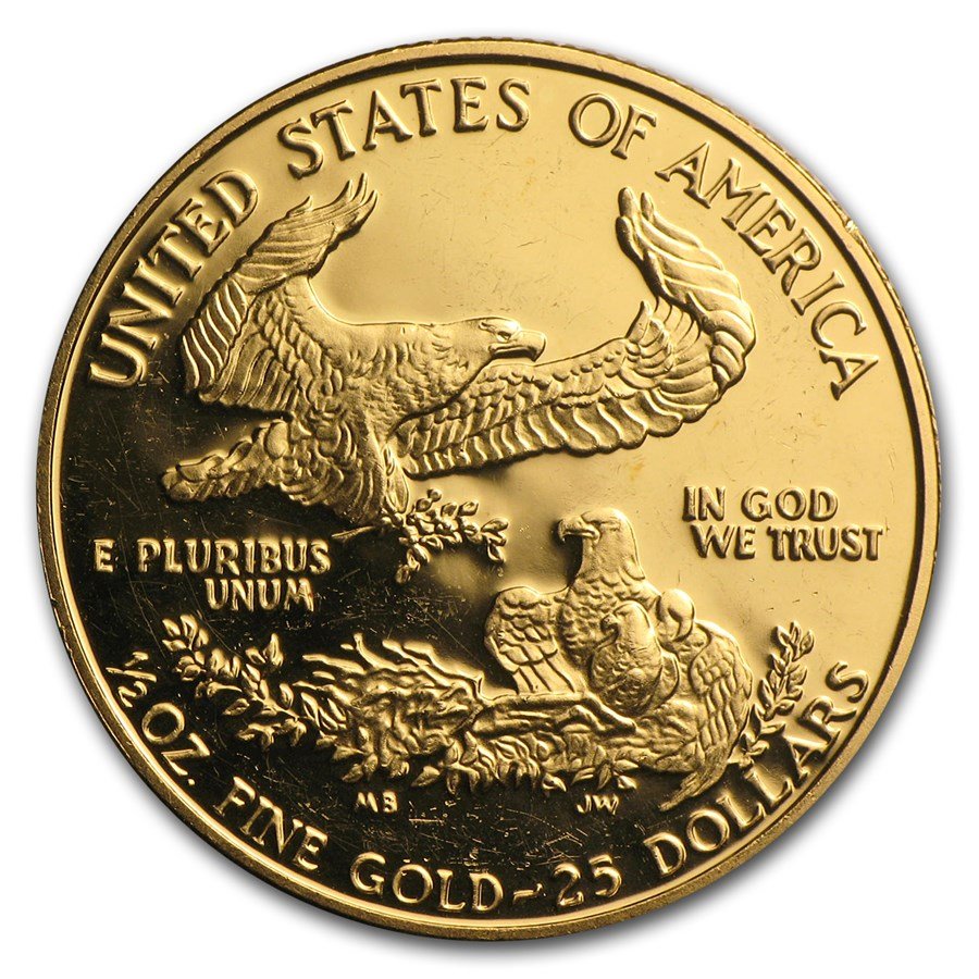 1/2 oz Proof American Gold Eagle (Random, Capsule Only)