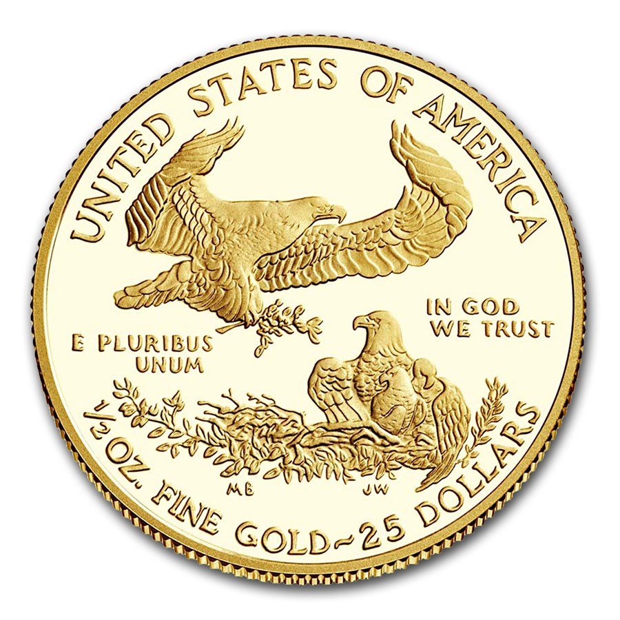 2017-W 1/2 oz Proof American Gold Eagle (w/Box & COA)