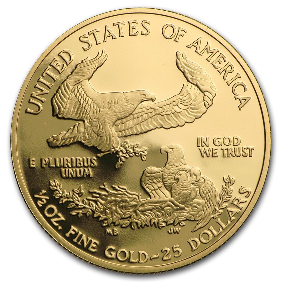 2008-W 1/2 oz Proof American Gold Eagle (w/Box & COA)