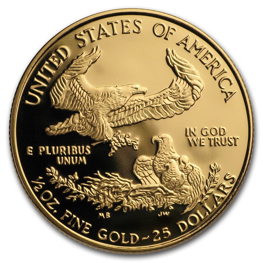1996-W 1/2 oz Proof American Gold Eagle (w/Box & COA)