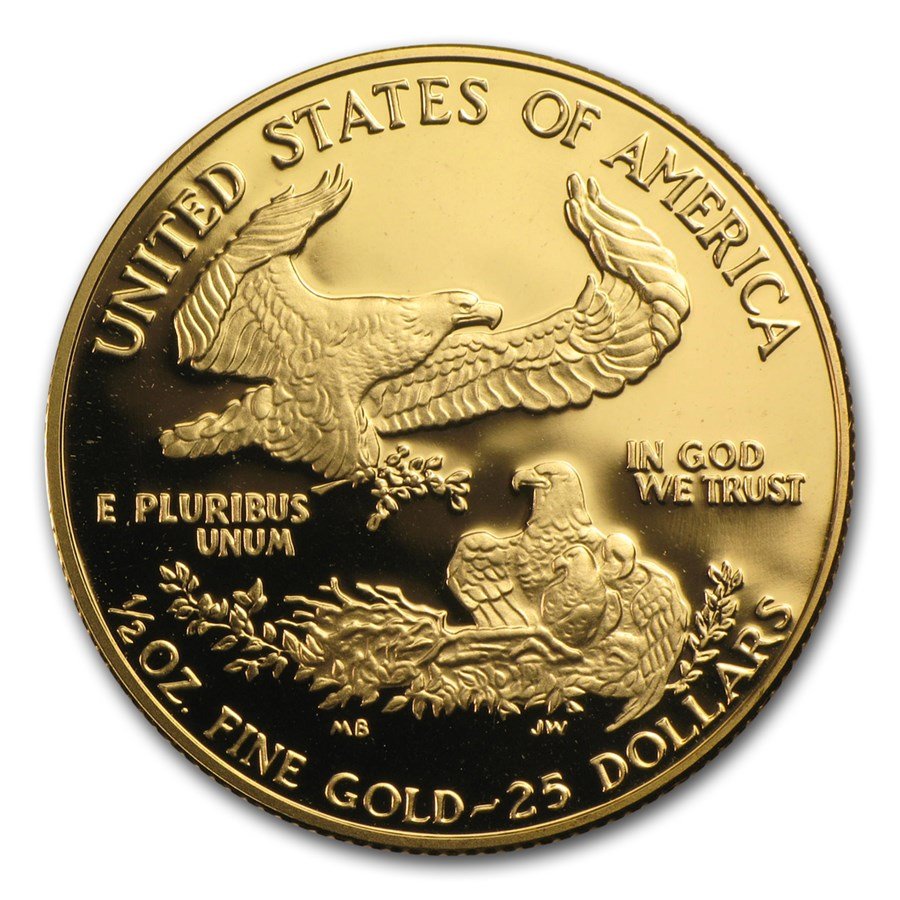 1989-P 1/2 oz Proof American Gold Eagle (w/Box & COA)