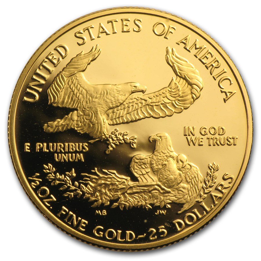 1987-P 1/2 oz Proof American Gold Eagle (w/Box & COA)