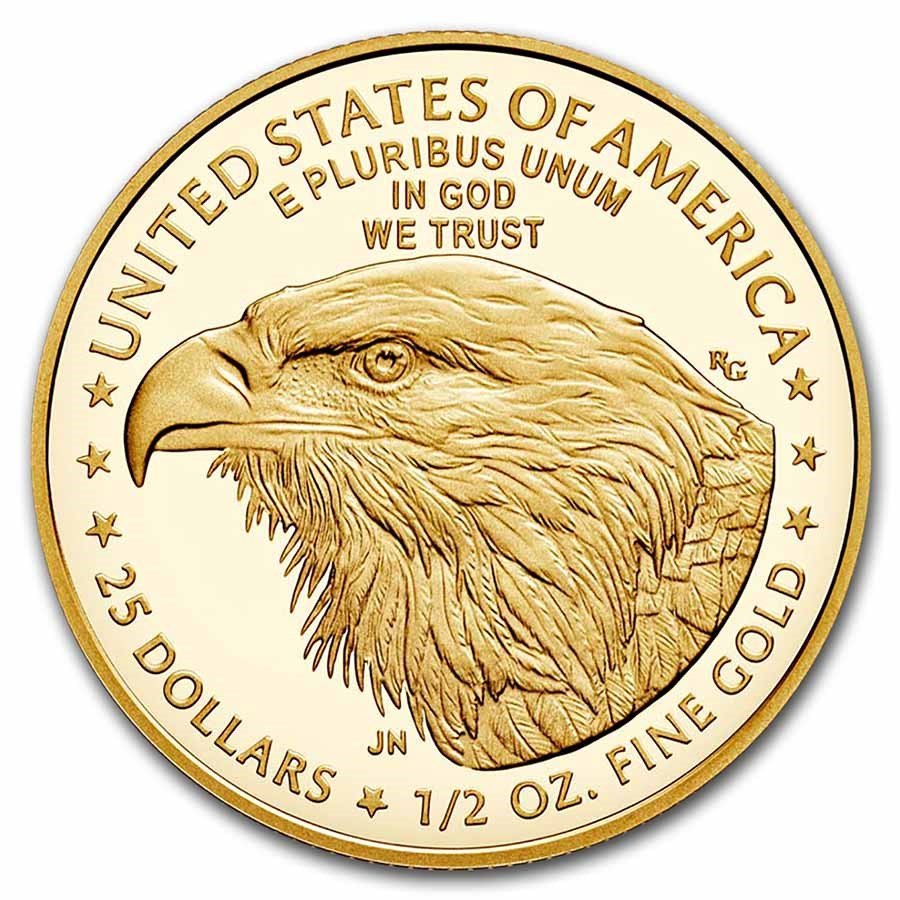 2021-W 1/2 oz Proof American Gold Eagle (Type 2) (w/Box & COA)