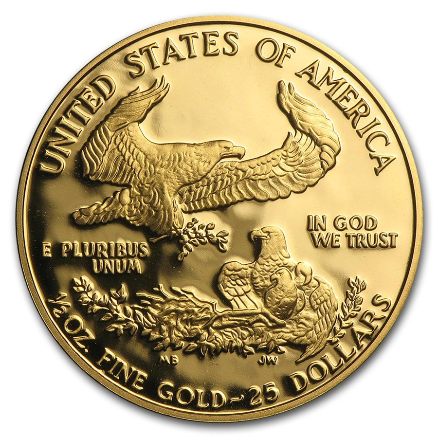 1992-P 1/2 oz Proof American Gold Eagle (w/Box & COA)