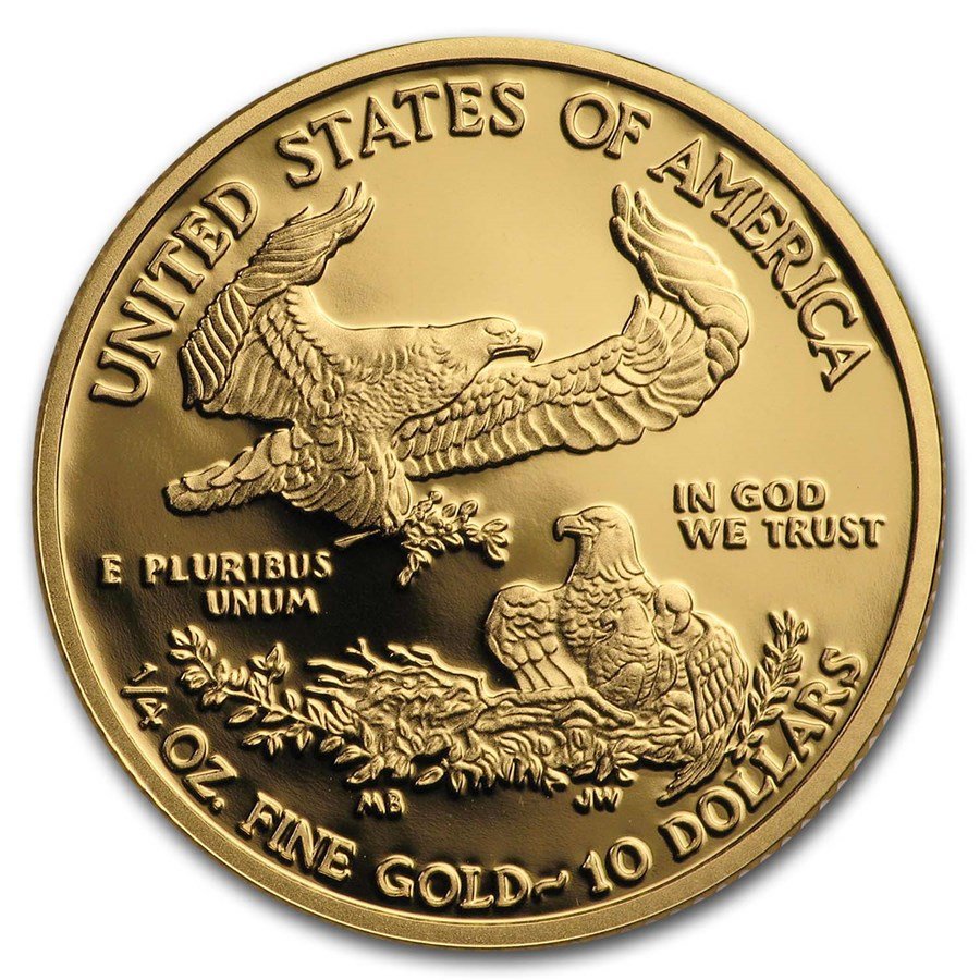 2019-W 1/4 oz Proof American Gold Eagle (w/Box & COA)