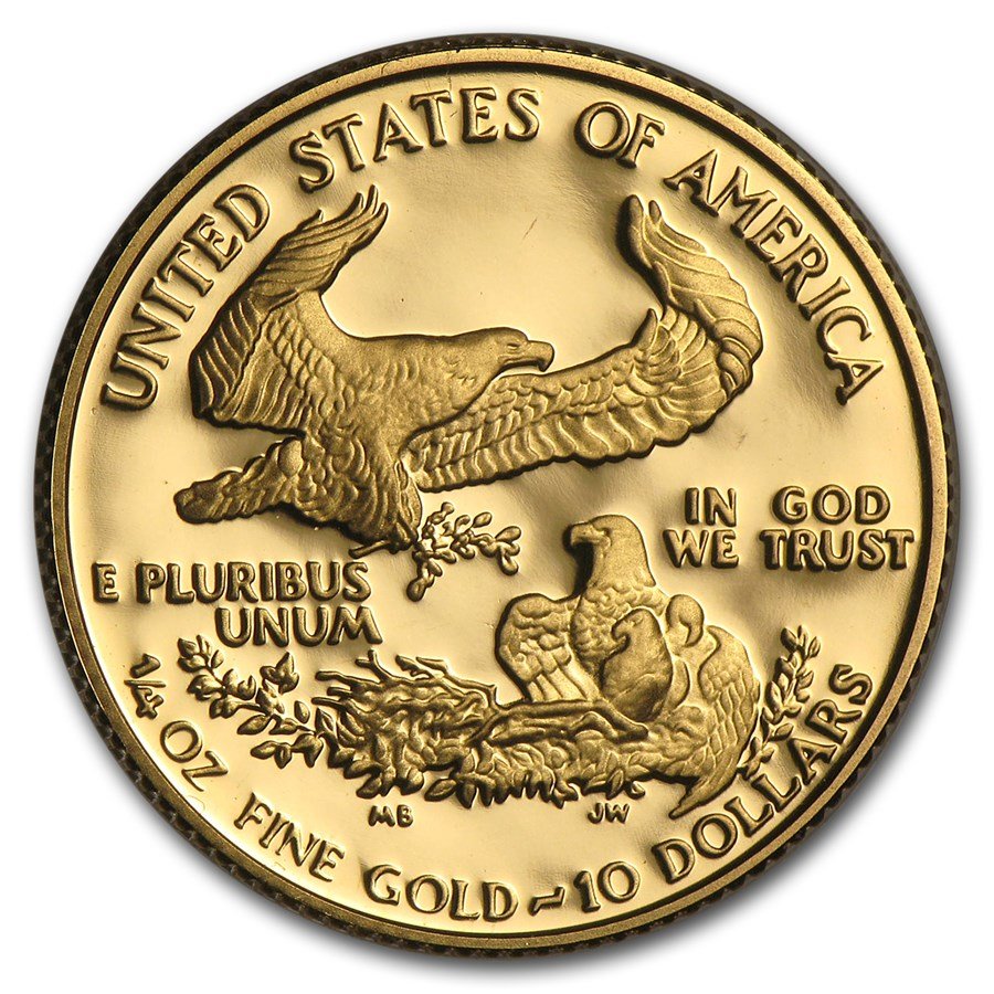 1990-P 1/4 oz Proof American Gold Eagle (w/Box & COA)