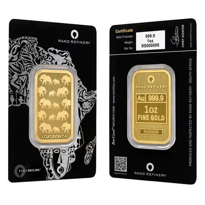 1 oz Rand Refinery Gold Bar .9999 Fine (Africa Assay)
