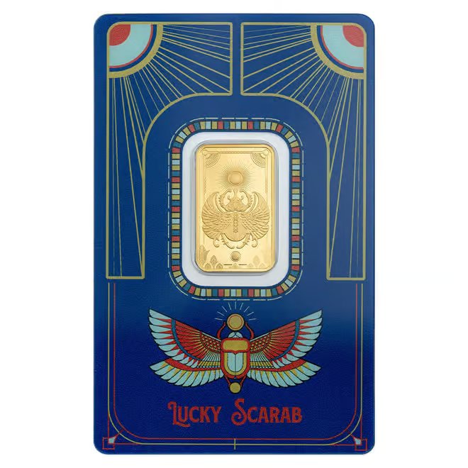 5 Gram PAMP Suisse Lucky Scarab Gold Bar .9999 Fine (in Assay)