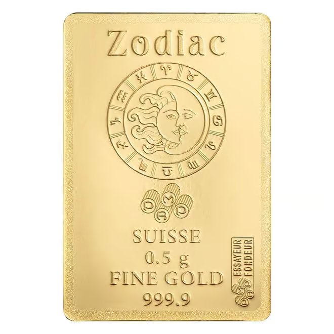 1/2 Gram PAMP Suisse Capricorn Zodiac Gold Bar (in Assay)